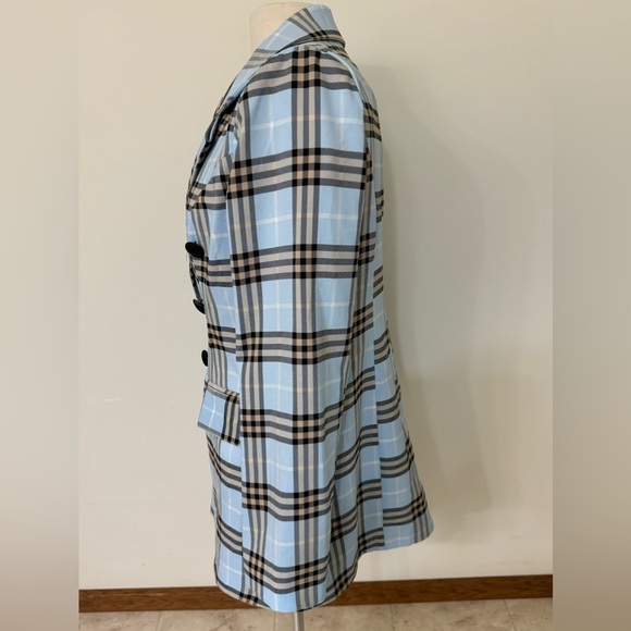 CONTESSA women’s size 6 (European size 42) blue plaid light coat - Picture 2 of 9